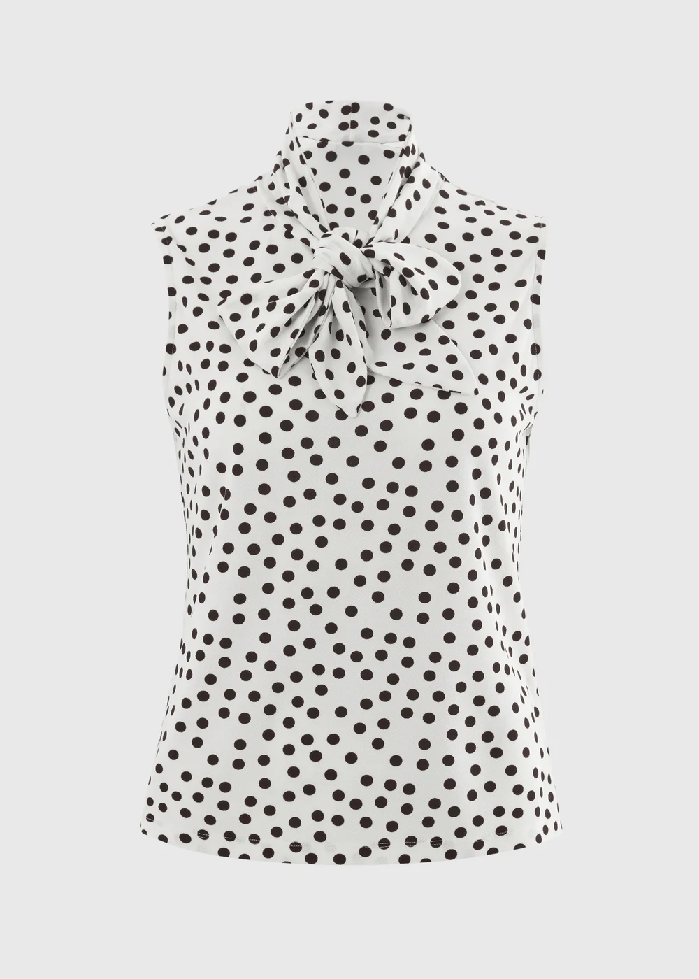Cream Polka Dot Scarf Neck Vest Top - 22 Image 4