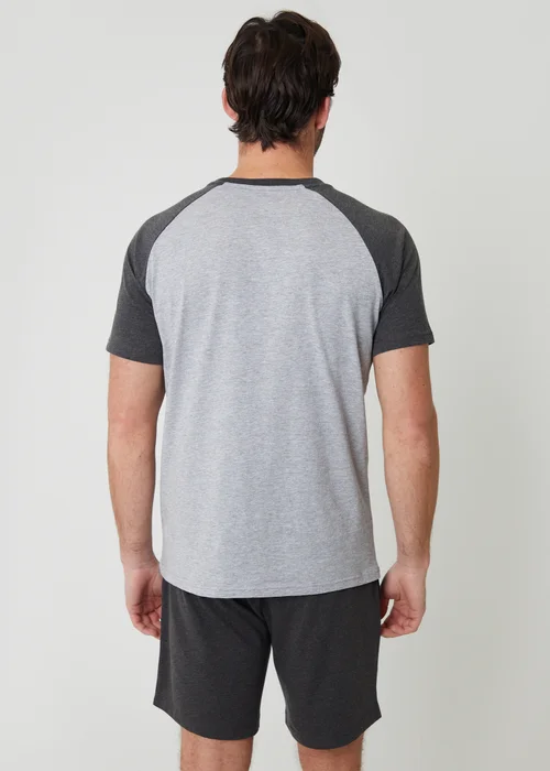 Threadbare Grey Raglan Short Sleeve Top & Shorts Lounge Set - XL Image 2