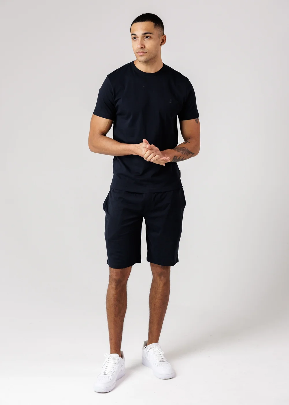 French Connection Navy Cotton T-Shirt & Shorts Co Ord Set - 2XL Image 4