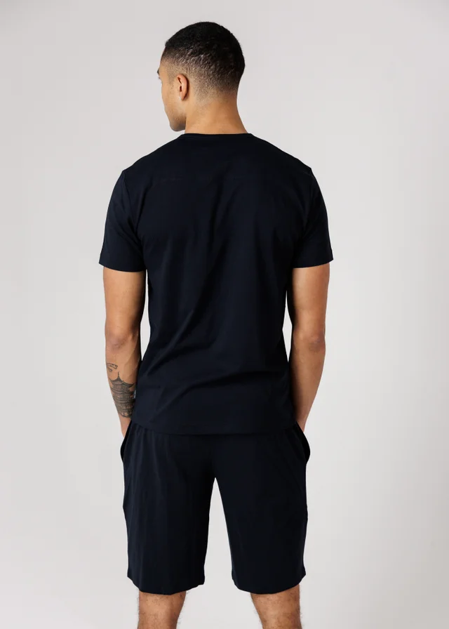 French Connection Navy Cotton T-Shirt & Shorts Co Ord Set