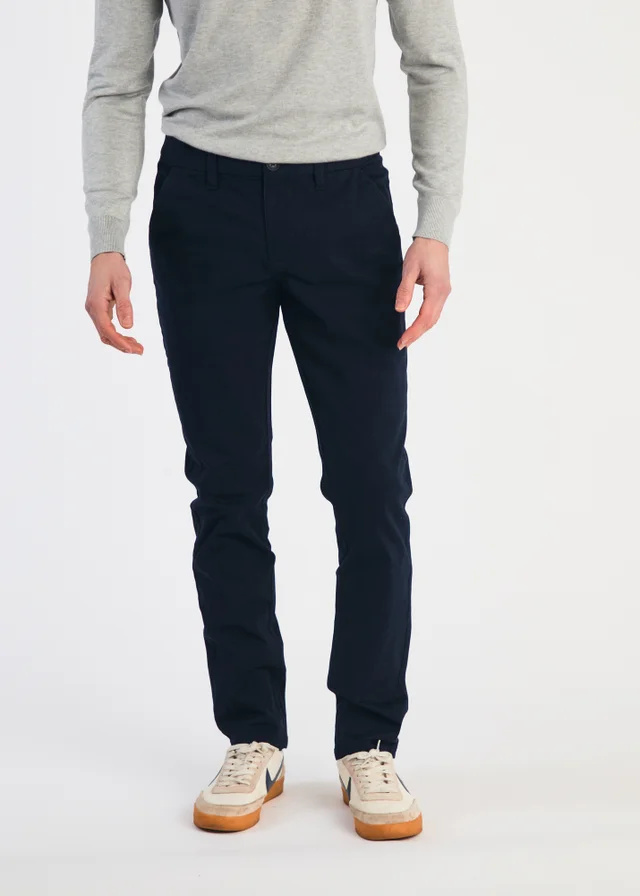 French Connection Navy Cotton Relaxed Fit Chino Trousers