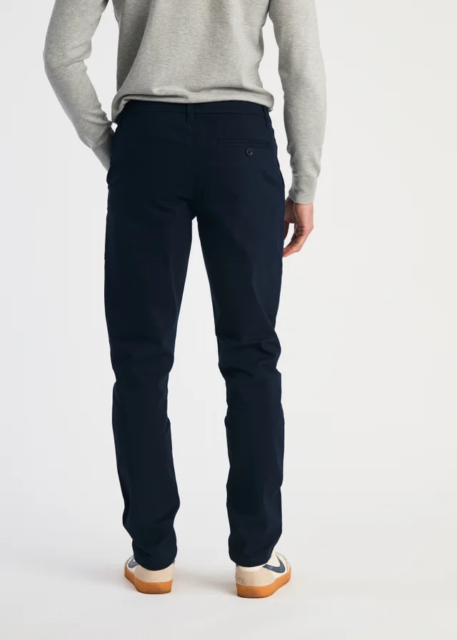 French Connection Navy Cotton Relaxed Fit Chino Trousers