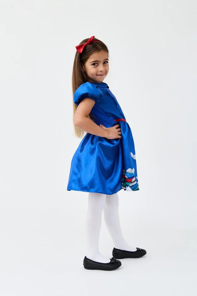 Vanilla Underground Kids Blue Magic Book Worm Girl Costume (3-10 Years)