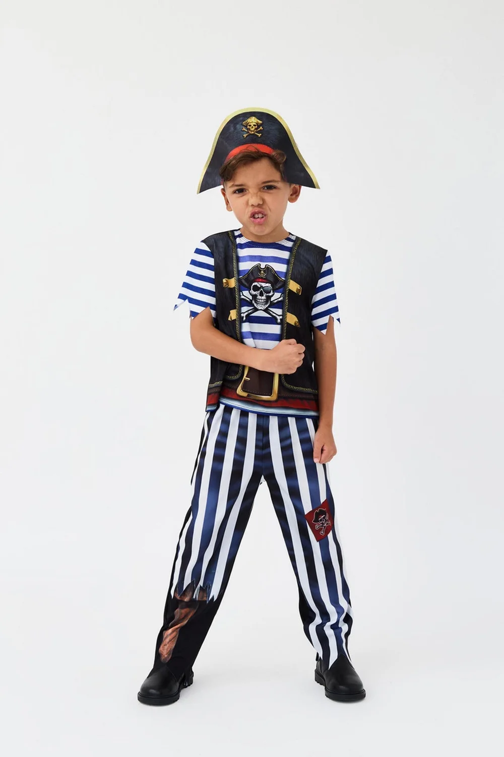 Vanilla Underground Kids Multicoloured Fearsome Pirate Boys Costume (3 - 10 Years) - 8-10 Yrs Image 2