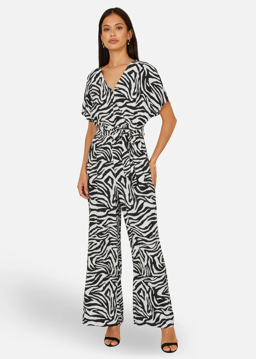 Yumi Black Zebra Print Relaxed Jumpsuit - 12 Image 1