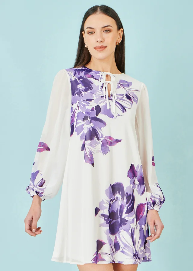 Yumi Purple Floral Placement Tunic