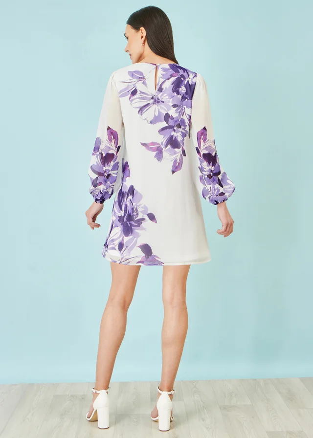 Yumi Purple Floral Placement Tunic