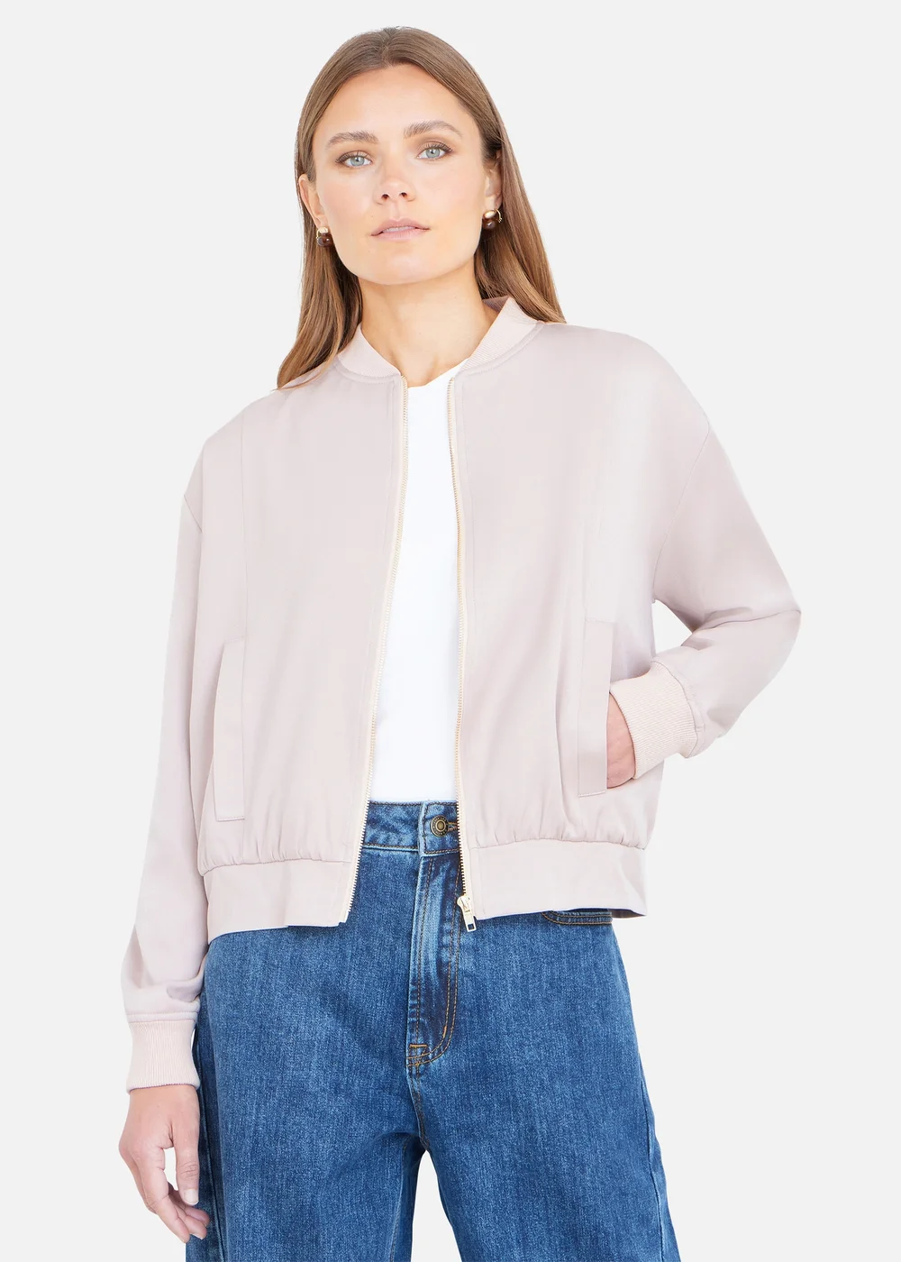 Yumi Stone Relaxed Lightweight Bomber Jacket - 14 Image 3
