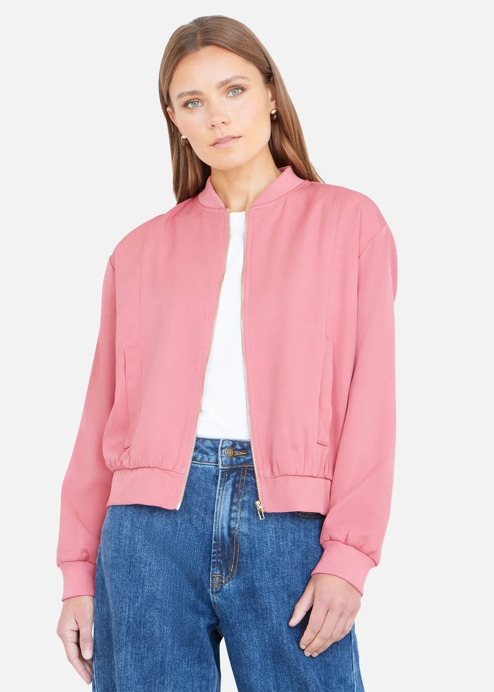 Yumi Pink Relaxed Lightweight Bomber Jacket - 14 Image 1