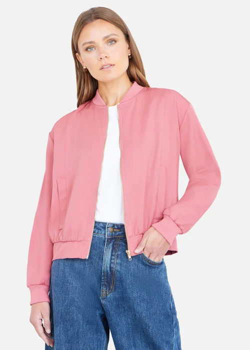Yumi Pink Relaxed Lightweight Bomber Jacket - 14 Image 2