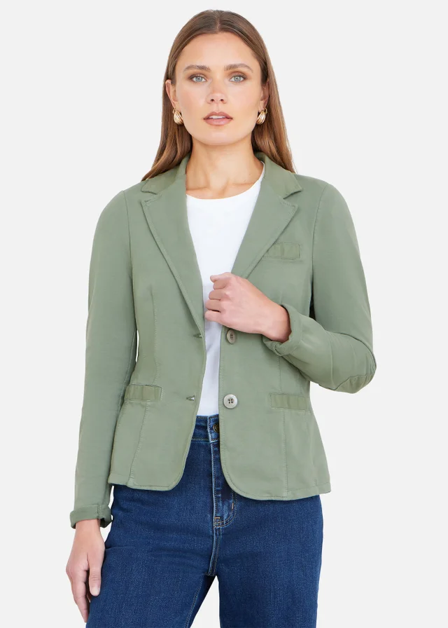 Yumi Green Stretch Cotton Blazer