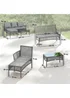 Outsunny Dark Grey 3 Piece Rattan Garden Furniture Set with Cushions - One Size Image 3