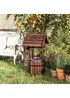 Outsunny Wooden Wishing Well Planter, Flower Planter with Drainage Hole - One Size Image 1