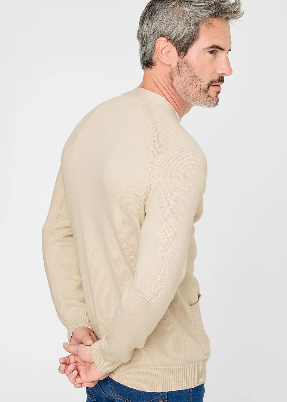 Cotton Traders Oatmeal Cotton Button Through Cardigan - XS Image 3