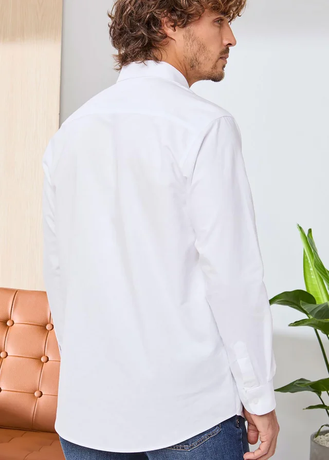 Cotton Traders White White Signature Long Sleeve Oxford Shirt