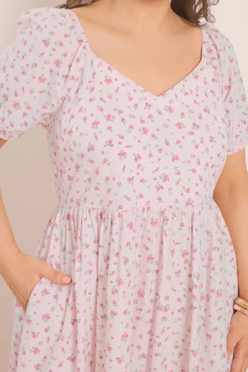 Yours Curve Pink Ditsy Print Midi Dress - 26-28 Image 5