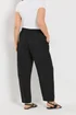 Yours Curve Black Barrel Leg Linen Trousers - 20 Image 3