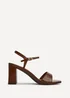 Linzi Reveal Brown Faux Leather Block Heeled Sandals - Size 7 Image 2