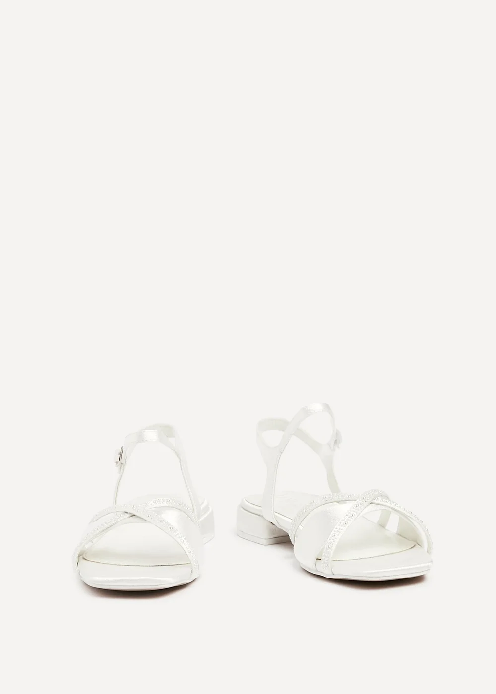 Linzi Spellbound Bridal Ivory Satin Low Heel Sandals - Size 6 Image 3