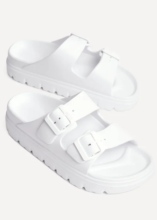 Linzi Sirocco White Platform Slider Sandals - 3 Image 5