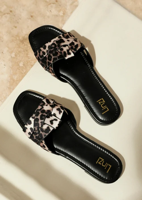 Linzi Fletcher Leopard Print Slider Sandals - 4 Image 1