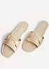 Linzi Fletcher Nude Croc Slider Sandals - 4 Image 4