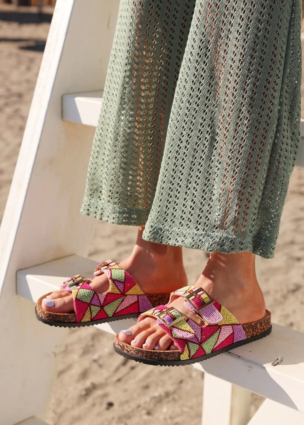 Linzi Gleam Multi Coloured Beaded Sliders - 5 Image 6