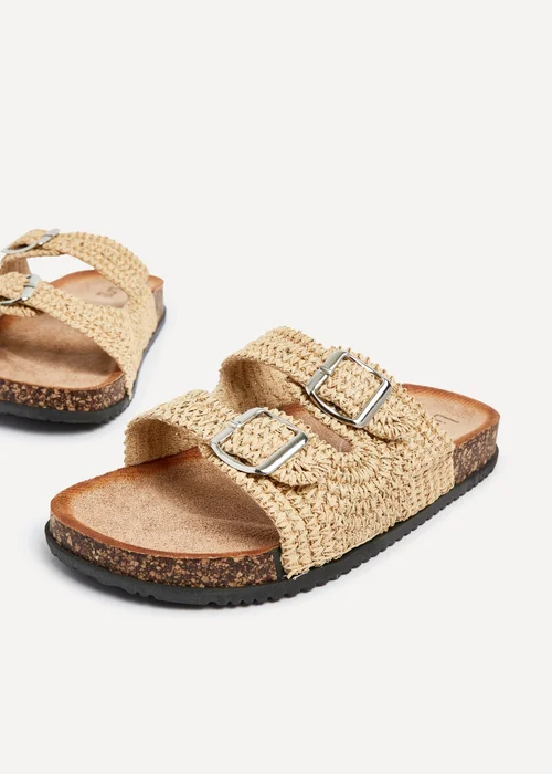 Linzi Brianna Natural Double Buckle Sandals - 3 Image 4