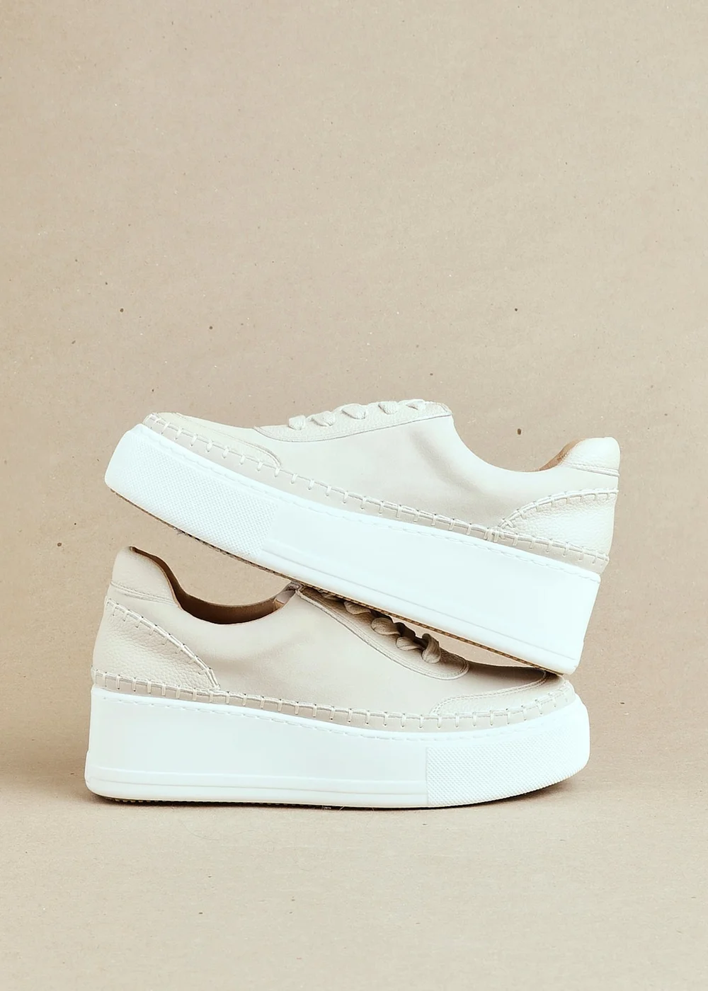 Linzi Harlem Nude Faux Suede and Leather Platform Trainer - Size 7 Image 6