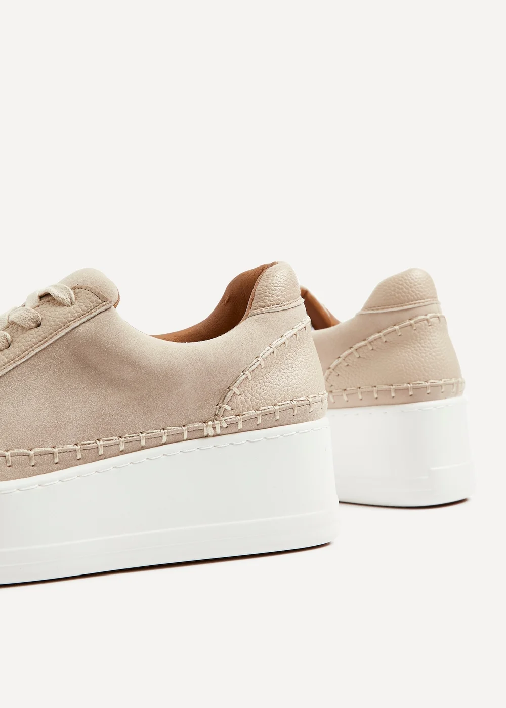 Linzi Harlem Nude Faux Suede and Leather Platform Trainer - Size 7 Image 5