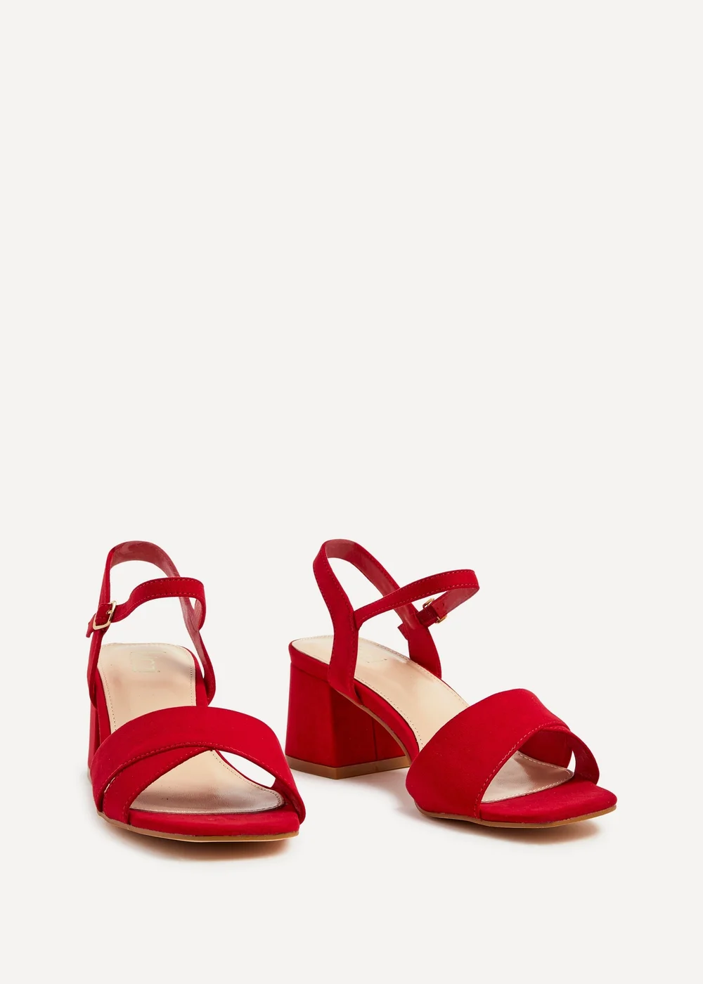 Linzi Vivian Wide Fit Red Block Heel Sandals - 4 Image 2