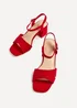 Linzi Vivian Wide Fit Red Block Heel Sandals - 4 Image 3