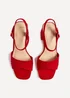 Linzi Vivian Wide Fit Red Block Heel Sandals - 4 Image 4