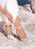 Linzi Rosalind Bridal Ivory Satin Mesh Court Heels - 8 Image 1