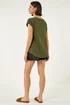 Roman Olive Plain Stretch Cotton Jersey T-Shirt - 12 Image 3