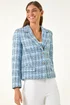 Roman Blue Buttoned Boucle Jacket - 16 Image 4