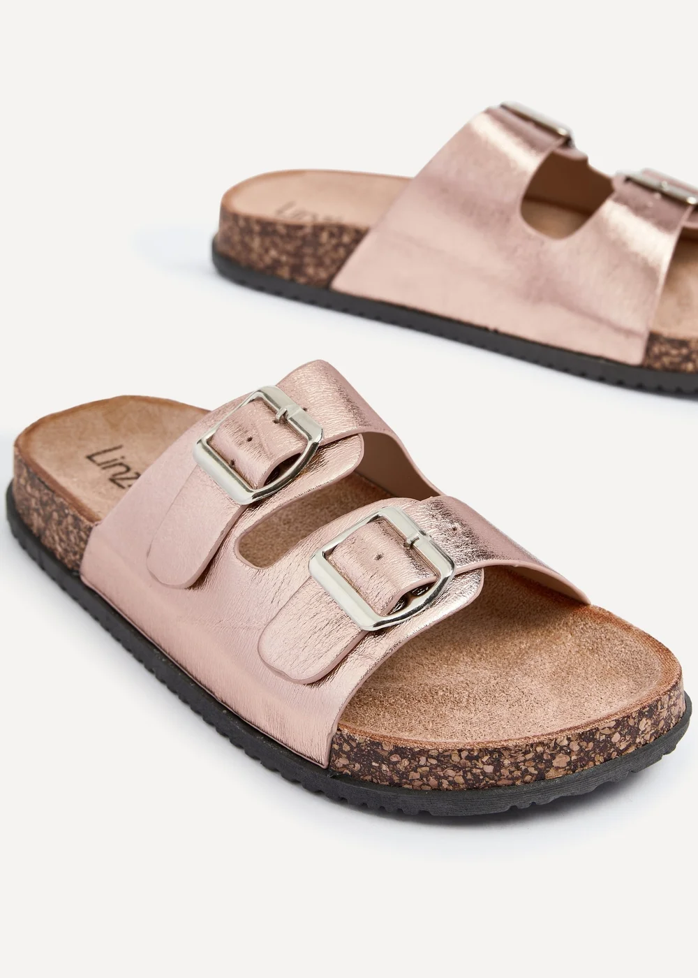 Linzi Northcote Rose Gold Double Buckle Sandals - Size 6 Image 3