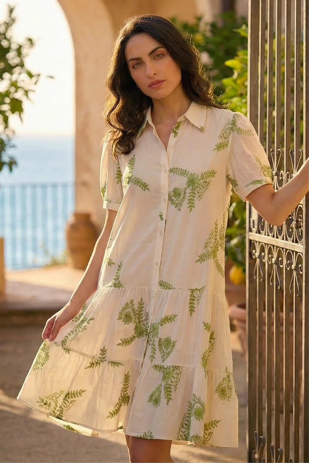 Dusk Khaki Embroidered Tunic Dress - One Size Image 2
