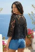 Dusk Black Floral Crochet Top - M Image 3