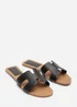 Where's That From Grazia Cut Out Design Slide On Sandals With Contrast Stitching - 8 Image 3
