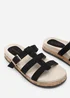 Where's That From Bambi Multi Strap Footbed Black Suede Sandal - Size 6 Image 5