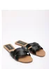Where's That From Elvira Braided Black Slide on Sandals with contrast stitching - 6 Image 5