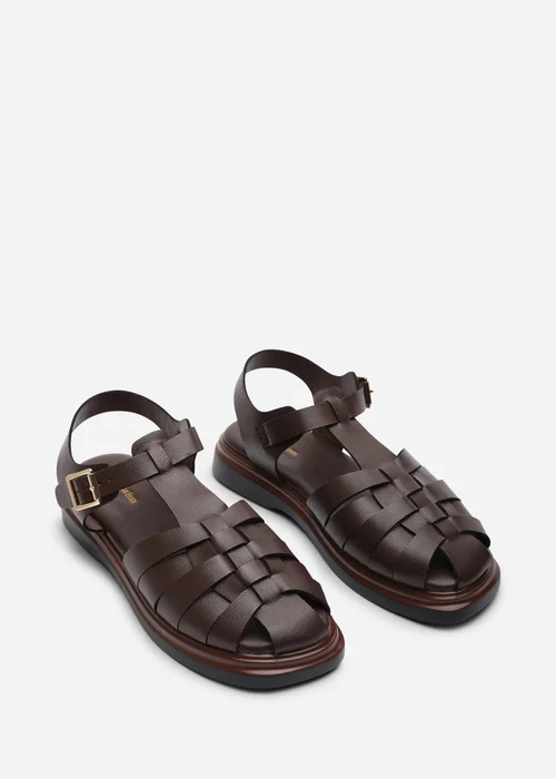 Where's That From Chime Fisherman Flatform Dark Brown Sandal - 5 Image 4