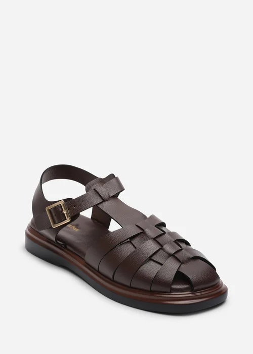 Where's That From Chime Fisherman Flatform Dark Brown Sandal - 5 Image 3