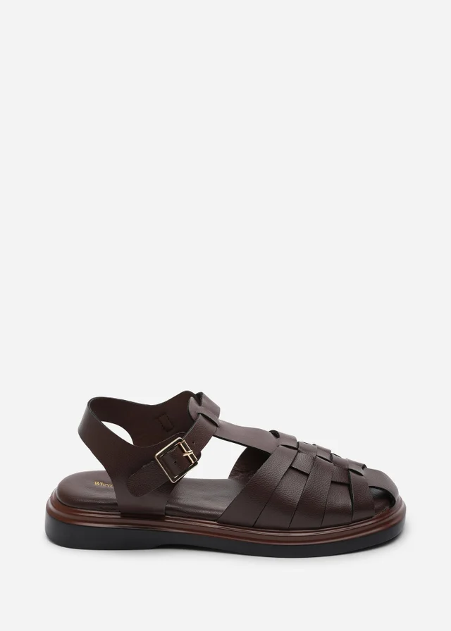 Where's That From Chime Fisherman Flatform Dark Brown Sandal