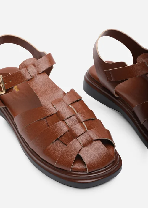 Where's That From Chime Fisherman Flatform Tan Sandal - 6 Image 5