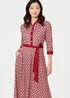 Izabel London Pink Printed 3/4 Sleeve Tie Waist Maxi Dress - 8 Image 4