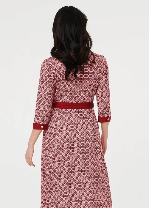 Izabel London Pink Printed 3/4 Sleeve Tie Waist Maxi Dress - 8 Image 2
