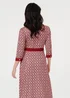 Izabel London Pink Printed 3/4 Sleeve Tie Waist Maxi Dress - 8 Image 2
