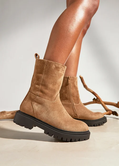 Linzi Bentley Sand Chunky Ankle Boots - 4 Image 1